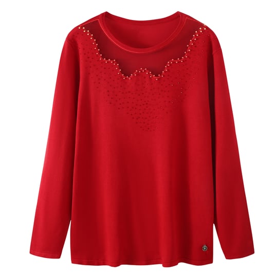 China red fancy knitted sweater